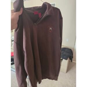 MOSSIMO XL VINTAGE half zip men brown collar sweater